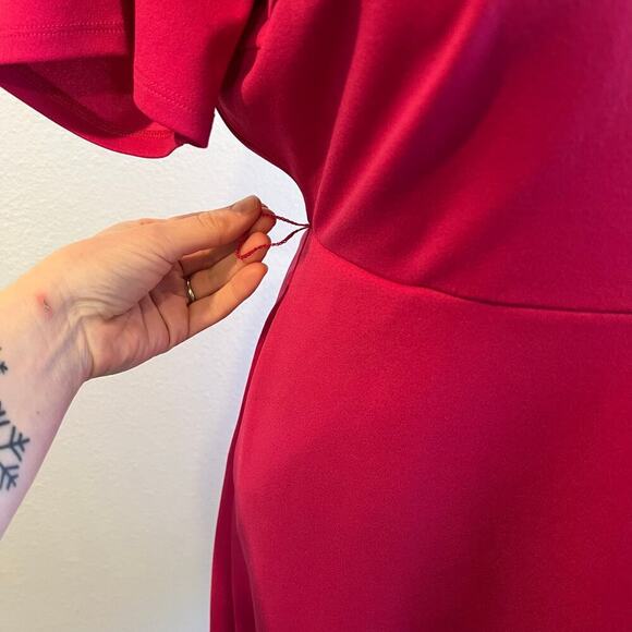 Beauticurve X Lane Bryant Pink Short Sleeve Fit & Flare Spring Dress Size 16 - Picture 9 of 15